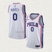 Maglia Tyrese Maxey NO 0 Philadelphia 76ers Association 2020-21 Bianco