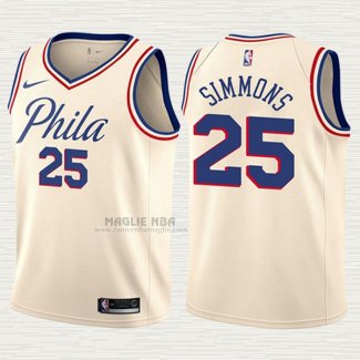 Maglia Ben Simmons NO 25 Bambino Philadelphia 76ers Citta Crema