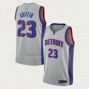 Maglia Blake Griffin NO 23 Detroit Pistons Statement Grigio