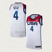 Maglia Bradley Beal NO 4 USA 2021 Bianco