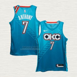 Maglia Carmelo Anthony NO 7 Oklahoma City Thunder Citta 2018-19 Blu