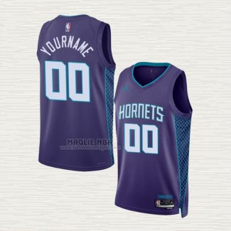 Maglia Charlotte Hornets Personalizzate Statement 2022-23 Viola