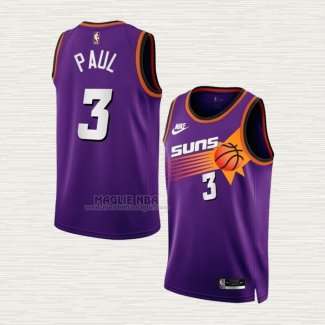 Maglia Chris Paul NO 3 Phoenix Suns Classic 2022-23 Viola