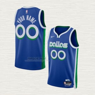 Maglia Dallas Mavericks Personalizzate Citta 2022-23 Blu