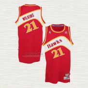 Maglia Dominique Wilkins NO 21 Atlanta Hawks Throwback Rosso