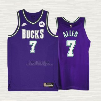 Maglia Grayson Allen NO 7 Milwaukee Bucks Classic 2022-23 Viola