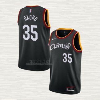 Maglia Isaac Okoro NO 35 Cleveland Cavaliers Citta 2020-21 Nero