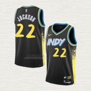 Maglia Isaiah Jockson NO 22 Indiana Pacers Citta 2023-24 Nero