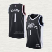 Maglia James Harden NO 1 Los Angeles Clippers Citta 2020-21 Nero