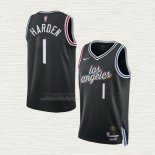 Maglia James Harden NO 1 Los Angeles Clippers Citta Nero