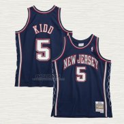 Maglia Jason Kidd NO 5 Brooklyn Nets Throwback Blu