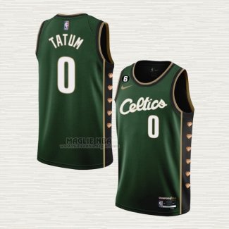 Maglia Jayson Tatum NO 0 Boston Celtics Citta 2022-23 Verde