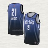 Maglia Joel Embiid NO 21 Philadelphia 76ers All Star 2023 Blu