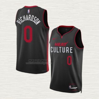 Maglia Josh Richardson NO 0 Miami Heat Citta 2023-24 Nero