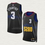 Maglia Julian Strawther NO 3 Denver Nuggets Citta 2023-24 Nero