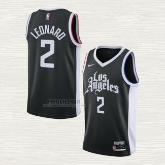 Maglia Kawhi Leonard NO 2 Los Angeles Clippers Citta 2020-21 Nero