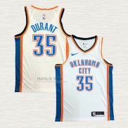 Maglia Kevin Durant NO 35 Oklahoma City Thunder Association Bianco