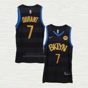 Maglia Kevin Durant NO 7 Brooklyn Nets Fashion Royalty Nero