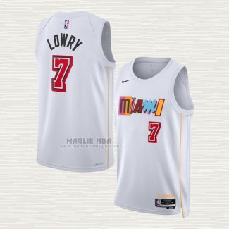 Maglia Kyle Lowry NO 7 Miami Heat Citta 2022-23 Bianco