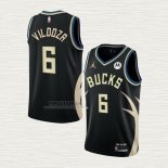 Maglia Luca Vildoza NO 6 Milwaukee Bucks Statement 2022-23 Nero