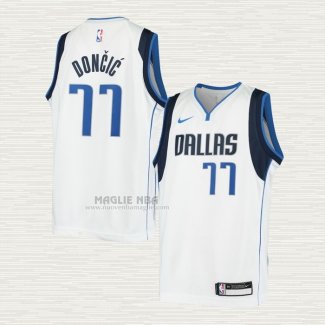 Maglia Luka Doncic NO 77 Bambino Dallas Mavericks Association Bianco