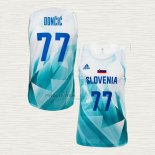 Maglia Luka Doncic NO 77 Slovenia Tokyo 2021 Bianco