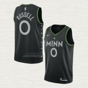 Maglia NO 0 Minnesota Timberwolves Citta 2020-21 Nero D'angelo Russell