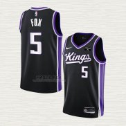 Maglia NO 5 Sacramento Kings Icon 2023-24 Nero De'Aaron Fox