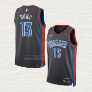 Maglia Ousmane Dieng NO 13 Oklahoma City Thunder Citta 2022-23 Grigio