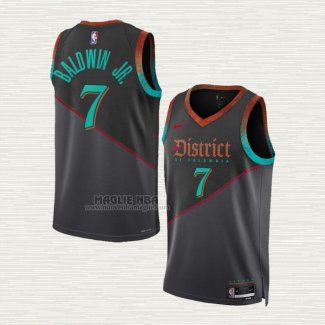 Maglia Patrick Baldwin JR. NO 7 Washington Wizards Citta 2023-24 Nero