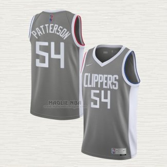 Maglia Patrick Patterson NO 54 Los Angeles Clippers Earned 2020-21 Grigio