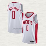 Maglia Russell Westbrook NO 0 Houston Rockets Association Bianco