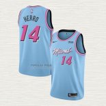 Maglia Tyler Herro NO 14 Miami Heat Citta 2019-20 Blu