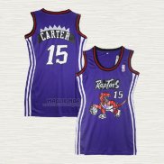 Maglia Vince Carter NO 15 Donna Toronto Raptors Viola