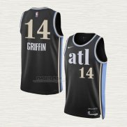 Maglia Aj Griffin NO 14 Atlanta Hawks Citta 2023-24 Nero