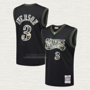 Maglia Allen Iverson NO 3 Philadelphia 76ers Camuffamento Verde