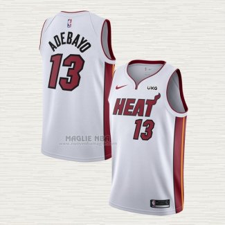 Maglia Bam Adebayo NO 13 Miami Heat Association Bianco