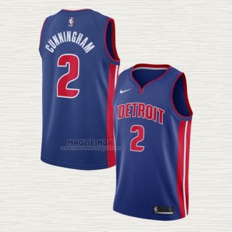 Maglia Cade Cunningham NO 2 Detroit Pistons Icon Blu