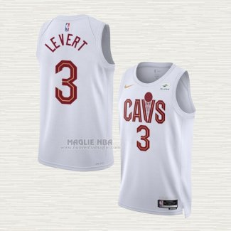 Maglia Caris Levert NO 3 Cleveland Cavaliers Association 2022-23 Bianco