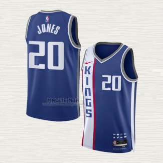 Maglia Colby Jones NO 20 Sacramento Kings Citta 2023-24 Blu