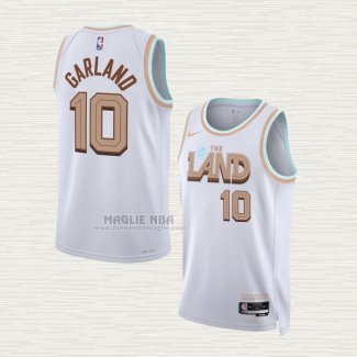 Maglia Darius Garland NO 10 Cleveland Cavaliers Citta 2022-23 Bianco