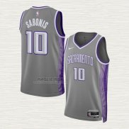 Maglia Domantas Sabonis NO 10 Sacramento Kings Citta 2022-23 Grigio