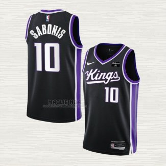 Maglia Domantas Sabonis NO 10 Sacramento Kings Icon 2023-24 Nero