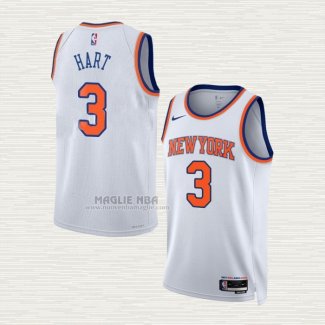 Maglia Josh Hart NO 3 New York Knicks Association Bianco