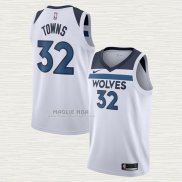 Maglia Karl-Anthony Towns NO 32 Minnesota Timberwolves Association Bianco