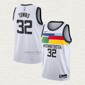 Maglia Karl-Anthony Towns NO 32 Minnesota Timberwolves Citta 2022-23 Bianco