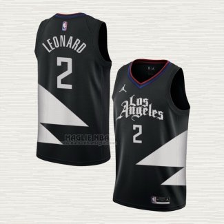 Maglia Kawhi Leonard NO 2 Los Angeles Clippers Statement 2022-23 Nero