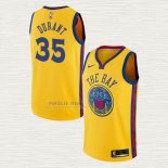 Maglia Kevin Durant NO 35 Golden State Warriors Citta Giallo