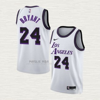 Maglia Kobe Bryant NO 24 Los Angeles Lakers Citta 2022-23 Bianco