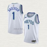 Maglia Kyle Anderson NO 1 Minnesota Timberwolves Classic 2023-24 Bianco